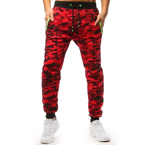 DStreet Spodnie męskie dresowe camo czerwone Slike