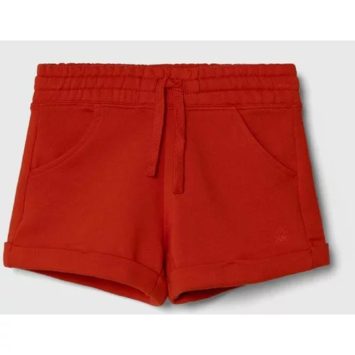 United Colors Of Benetton Otroške bombažne kratke hlače rdeča barva