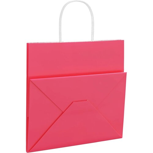  Papirnate vrećice 250 kom s ručkama ružičaste 54x15x49 cm Slike