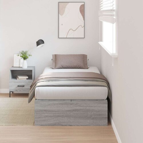  Postelja z dodatnim prostorom za shranjevanje Siva Sonoma 90x200 cm Cene