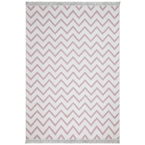 Oyo home bijelo-ružičasti pamučni tepih Duo, 80 x 150 cm