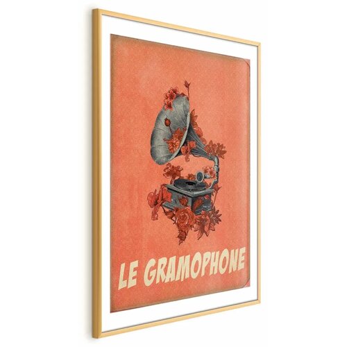  Plakat - Gramophone 40x60 Zlatni okvir s margom Cene
