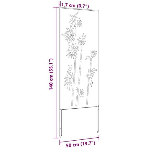 vidaXL Zaslon za zasebnost v vrtu Bela 50 x 140 cm Mnogi jeklo Cene