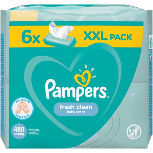 Pampers vlažilni robčki Fresh Clean 6x80 kos (480 kos) Cene
