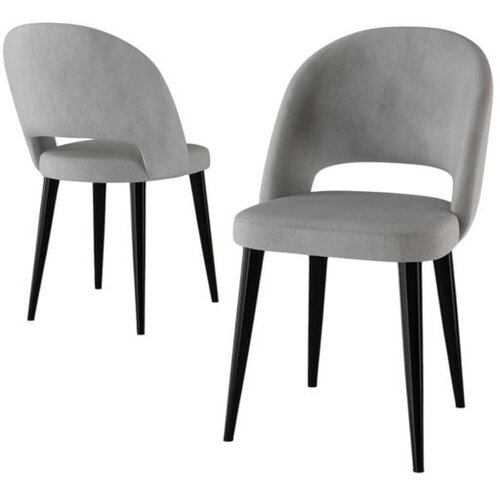 Hanah home set trpezarijskih stolica Pane 4 kom, siva tkanina Babyface, crne metalne noge Cene