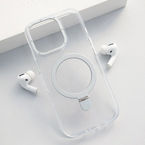  Maska za iPhone 16 Pro Berlia Clear Bracket Magnetic srebrna Cene