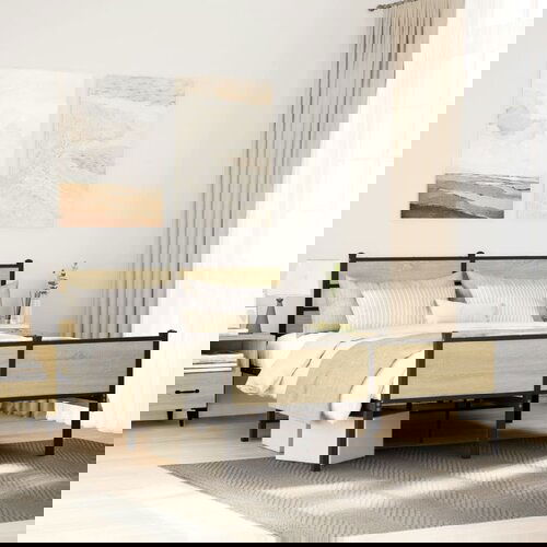 VidaXL Metalni okvir kreveta bez madraca boja hrasta sonome 160x200 cm Slike