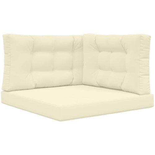 vidaXL Zunanja blazina za kavč 3 pcs krema Poliester, (5000232304) Cene