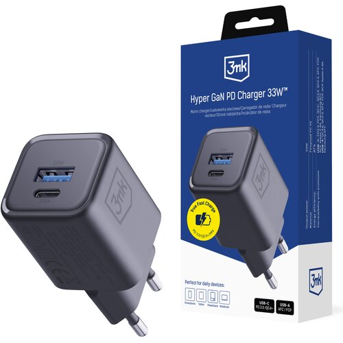 3mk HYPER CHARGER PD 33W GAN QC4+ PPS ZA TELEFONE 1A1C USB-C POLNJENJE 33W, (5000275901) Slike