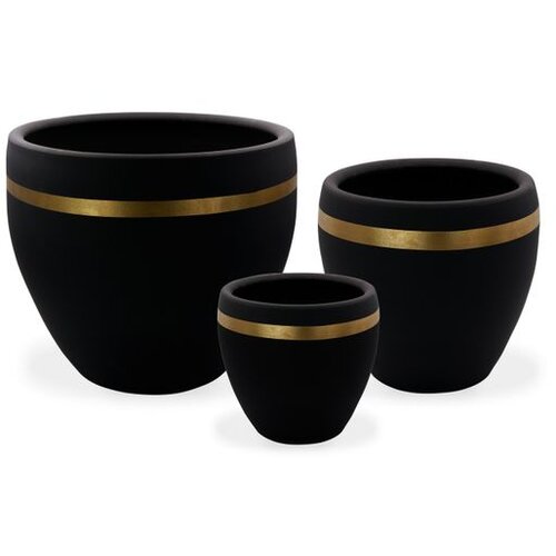 WALLXPERT ibiza 3 - black, gold blackgold decorative pot Slike