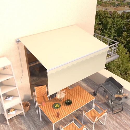 vidaXL Ročno zložljiva tenda s senčilom 3x2,5 m krem Cene