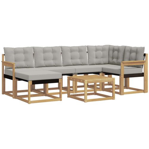 vidaXL Zunanja garnitura za sedenje 7 pcs Bela in svetlo siva, (5000281352) Cene