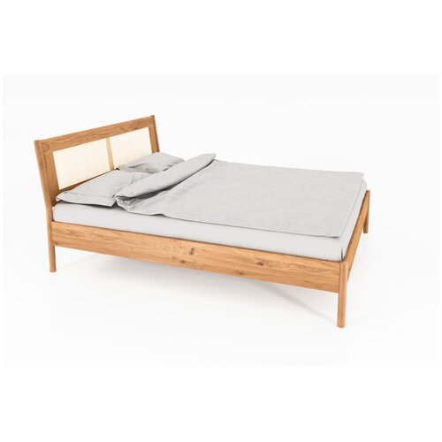 The Beds Hrastova zakonska postelja z vzglavjem iz ratana 180x200 cm Pola - The Beds Slike