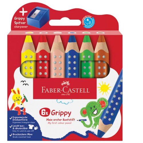  BARVE LESENE 6BARV JUMBO XXL GRIPPY 3V1 PLUS &amp;Scaron;ILJILO FABER CASTELL 110635 BLISTER Slike