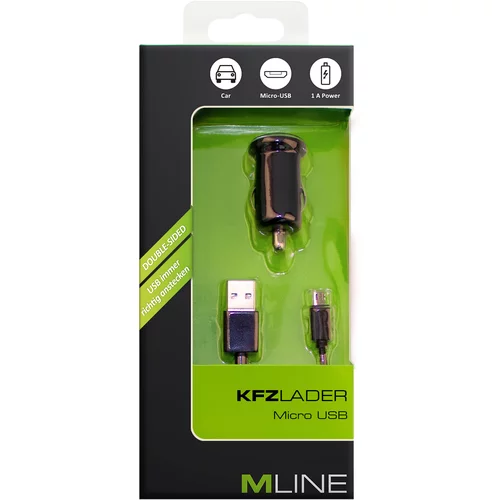 M-LINE Mline Kfz punjac Micro USB crni USB 1A i