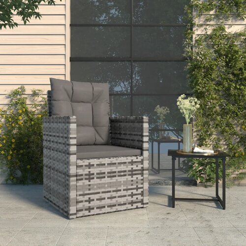 The Living Store Vrtni fotelj z blazinami siv poli ratan - Vrtni Fotelj, (21461418) Slike