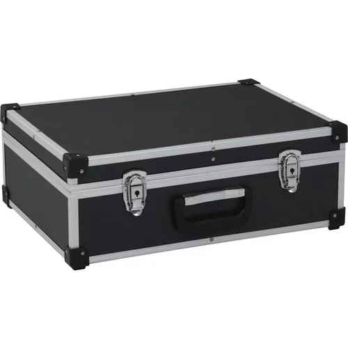  Kovček za orodje 46x33x16 cm črn aluminij
