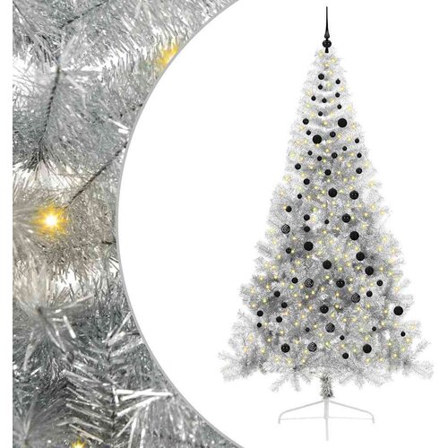  Umjetno predsvijetljeno božićno drvce Srebrno 240 cm PET Cene