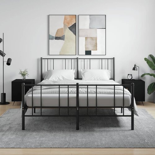 VidaXL Nočna omarica 2 kosa črna 40x40x50 cm inženirski les Slike