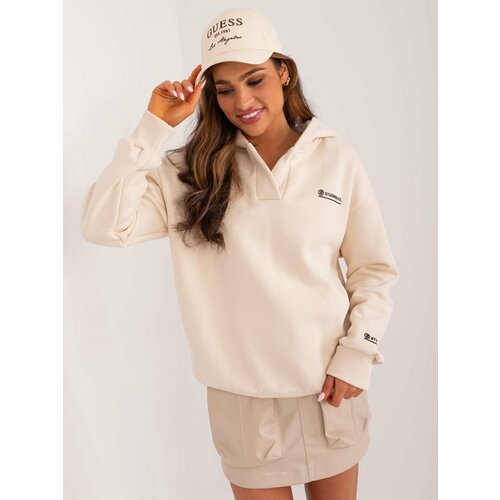 Fashion Hunters Light beige women's sweatshirt with insulation Slike