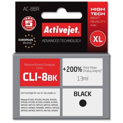 Activejet črno črnilo Canon CLI-8Bk Slike