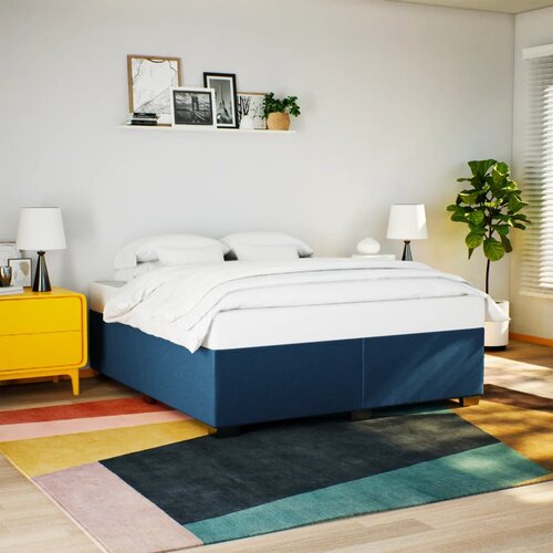 Furnova Posteljni okvir brez vzmetnice moder 200x200 cm blago, (21937579) Slike