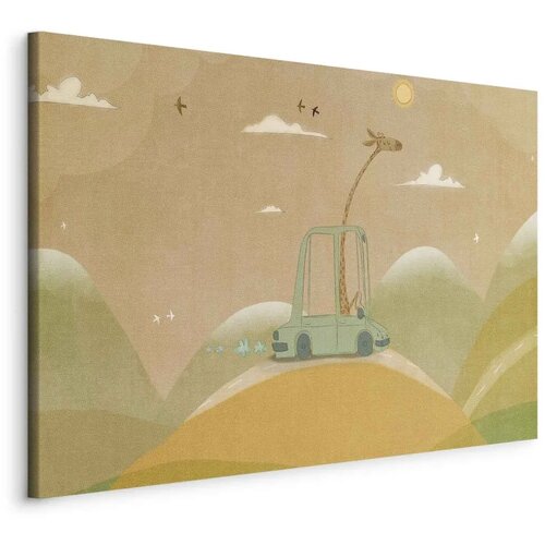  Slika - Dreamy Traveler - A Cheerful Giraffe Driving a Car on a Sunny Day 120x80 Standard Cijene