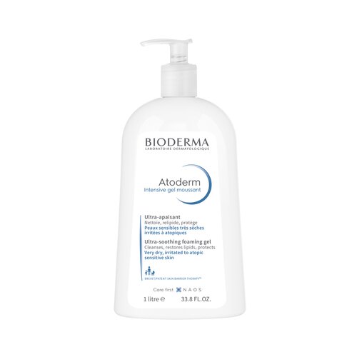 Bioderma Atoderm Intensive Ultra-Soothing negovalni gel za prhanje za zelo občutljivo in atopično kožo 1000 ml za ženske Slike