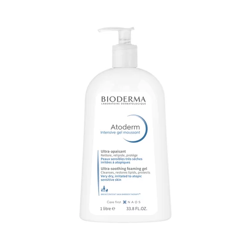 Bioderma Atoderm Intensive Ultra-Soothing negovalni gel za prhanje za zelo občutljivo in atopično kožo 1000 ml za ženske