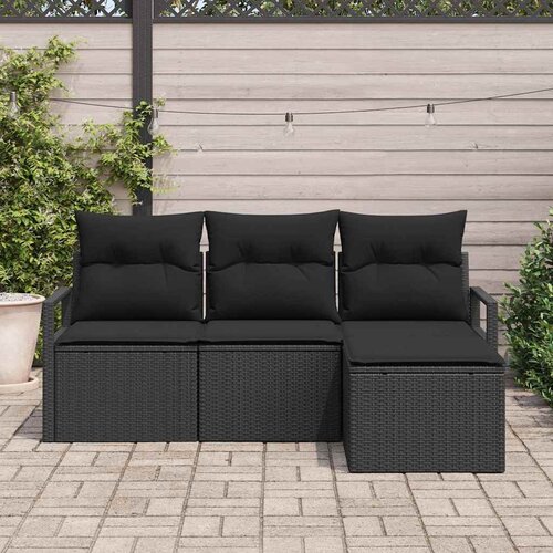  Set sofe 4 kom. Crna poliratan 175 x 117 x 85 cm Slike