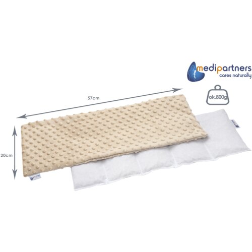 Medi Partners Thermophor with cherry seeds large 20x60 – 5 chambers Minky – Beige Slike
