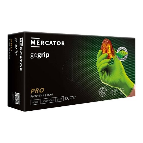 MERCATOR medical jednokratne rukavice gogrip pro zelene bez pudera veličina l ( rp3006200l ) Slike
