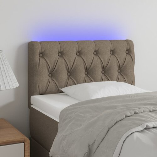  LED uzglavlje smeđesivo 80 x 7 x 78/88 cm od tkanine Cene