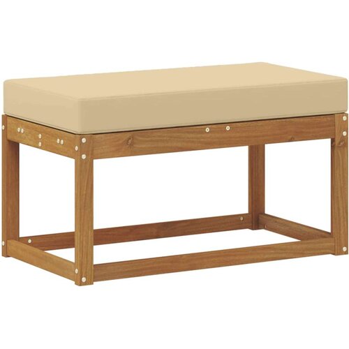  Vanjska stolica klupa s jastukom Prirodna 79 x 43 x 37 cm - Prirodno i bež 80 cm Otvoreno područje nogu Slike