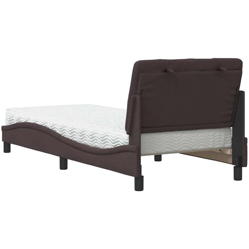 VidaXL Krevet s madracem tamnosmeđi 90 x 190 cm od tkanine Slike