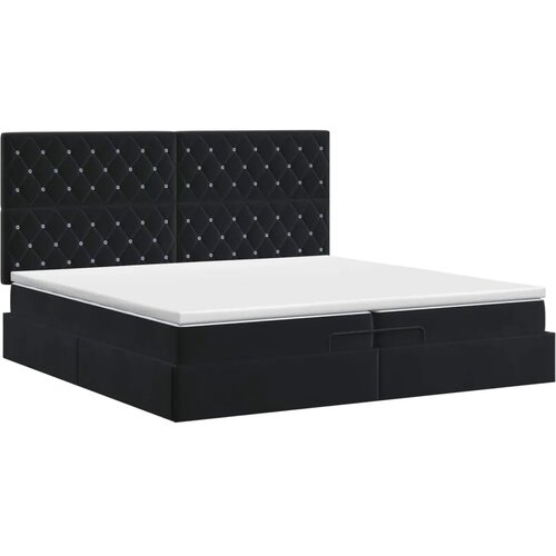  Podesivi krevet s madracem Crna 200 x 200 cm Bar&amp;scaron;un - Crna 200 x 200 cm Kristal s dugmadima Slike