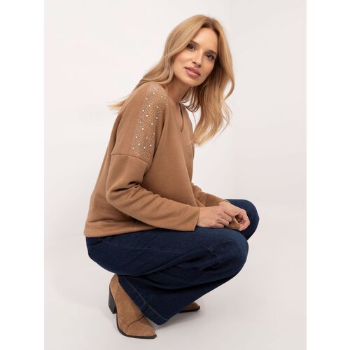 Italy Moda Sweater-DHJ-SW-17690.21-camel Slike