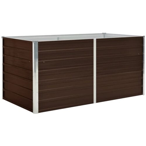 VidaXL Dvignjeno cvetlično korito pocinkano jeklo 160x80x77 cm rjavo, (20618520) Slike