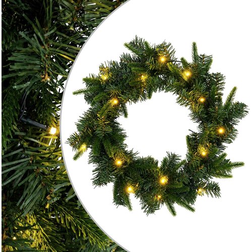  Božićni vijenac Zelena &amp;Oslash; 50 cm PVC i PE 25 LED lampica Slike