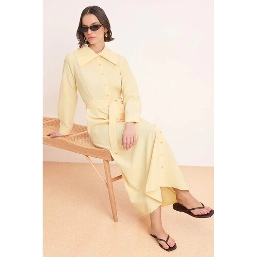 Trendyol Modest Ženska haljina Tctss26Eb00098, Žuta Slike