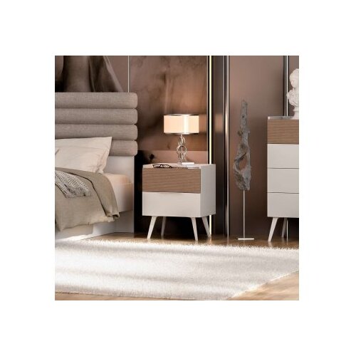 Hanah home Noćni ormarić braon - bele boje Milano Cene