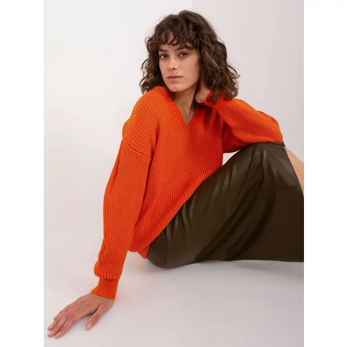 Fashion Hunters Orange women's oversize sweater