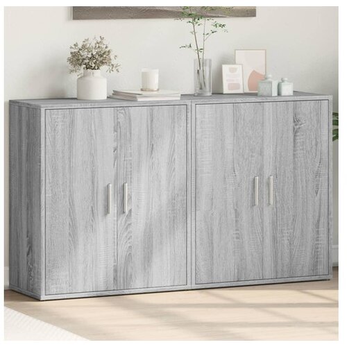 VidaXL Komoda 2 kosa siva sonoma 60x31x70 cm inženirski les Slike