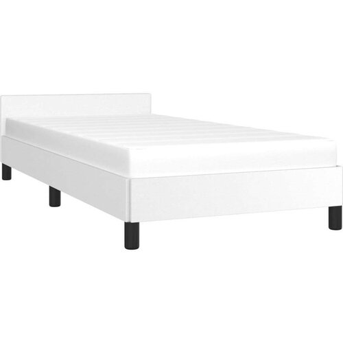 VidaXL okvir za krevet s uzglavljem bijeli 80 x 200 cm od umjetne kože Slike