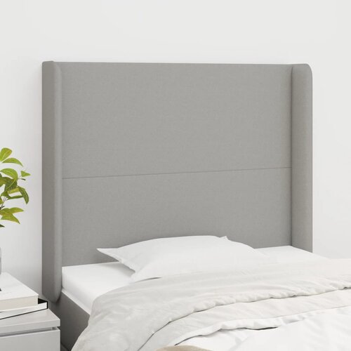  Uzglavlje s u&scaron;ima svjetlosivo 93x16x118/128 cm od tkanine Cijene