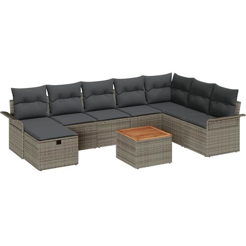  Sjedeća garnitura za vrt 9 kom. Poli ratan 55 x 55 x 37 cm Slike