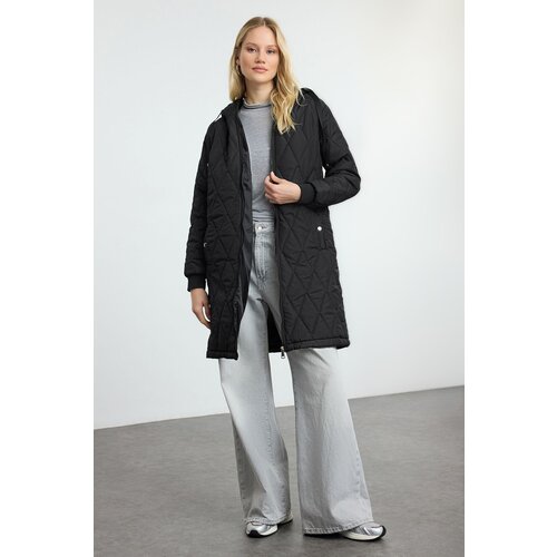 Trendyol Black Regular Fit Hooded Quilted Coat Slike