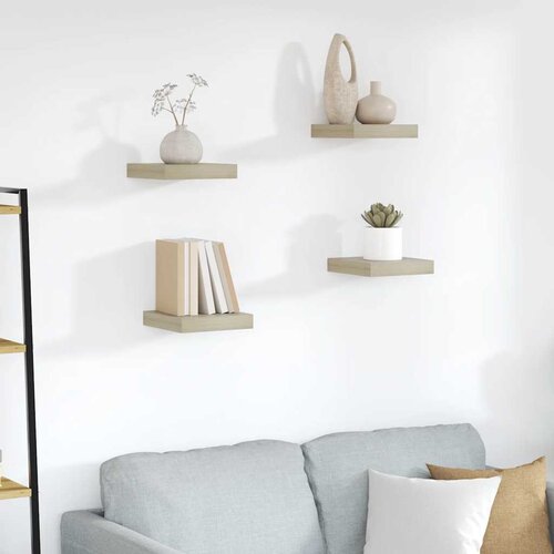  Plutajuće zidne police 4 kom boja hrasta 23 x 23,5 x 3,8 cm MDF Cijene