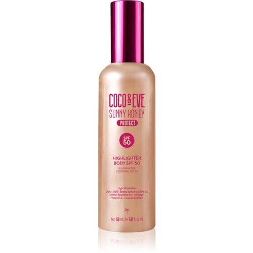 Coco & Eve Sunny Honey Highlighter Body SPF50 za&scaron;čitni serum s posvetlitvenim učinkom SPF 50 150 ml Cene