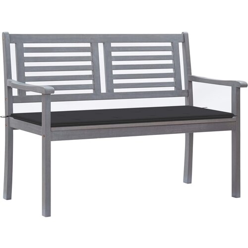 The Living Store Vrtna klop za 2 osebi z blazino 120 cm siv evkaliptusov les - Klop, (21476779) Slike